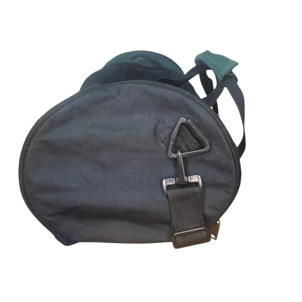 Vintage Reebok Green Black Barrel Duffle Gym Bag Detachable Shoulder Strap